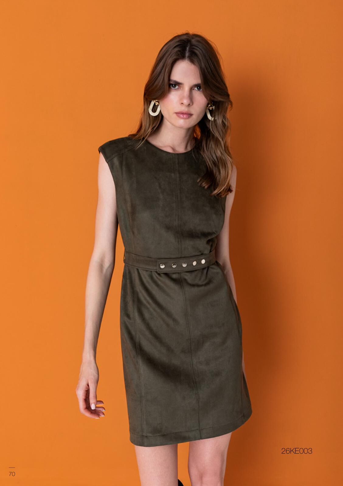 SÜET KEMERLİ ELBİSE