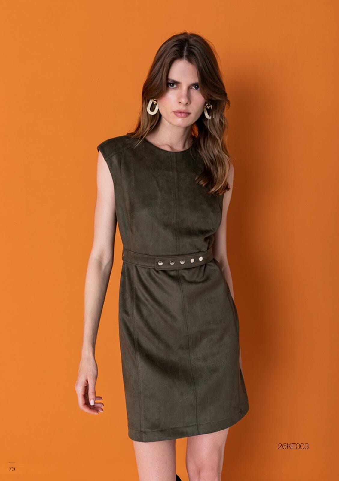 SÜET KEMERLİ ELBİSE